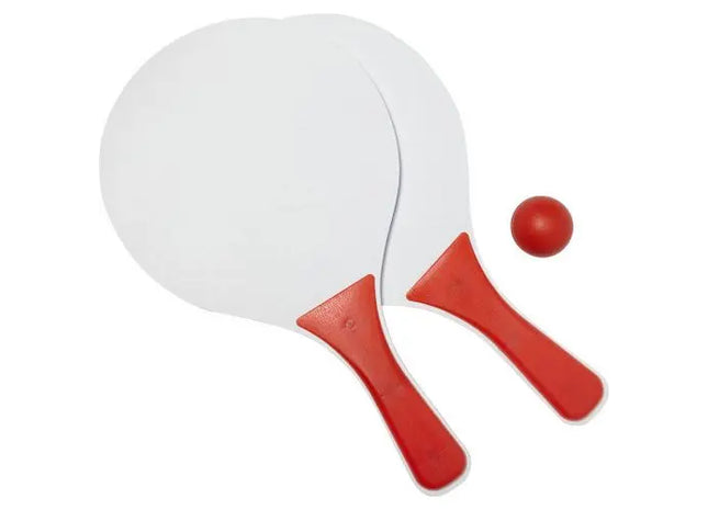 Eliza Beachball Tennisspiel aus Holz in Rot – Klassisches Strandspielzeug TK Gruppe® Grosshandel 