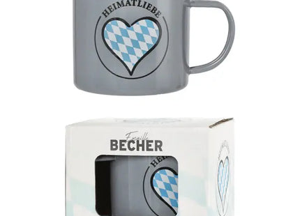 Emaille-Becher 'Heimatliebe', ca. 9cm Hoch - Perfekt für Heimatverbundene TK Gruppe® Grosshandel 