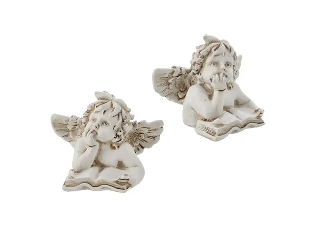 Engel mit Buch, Gelehrte Dekorfigur, Breite ca. 10 cm TK Gruppe® Grosshandel 