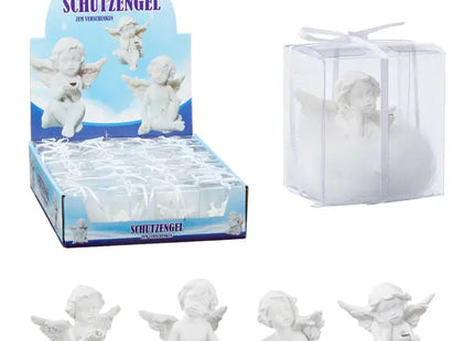 Engelwächter, Elfenbein, 4 pro Set, Ca. 4cm Höhe, 24 Stück im Präsentationskasten TK Gruppe® Grosshandel 