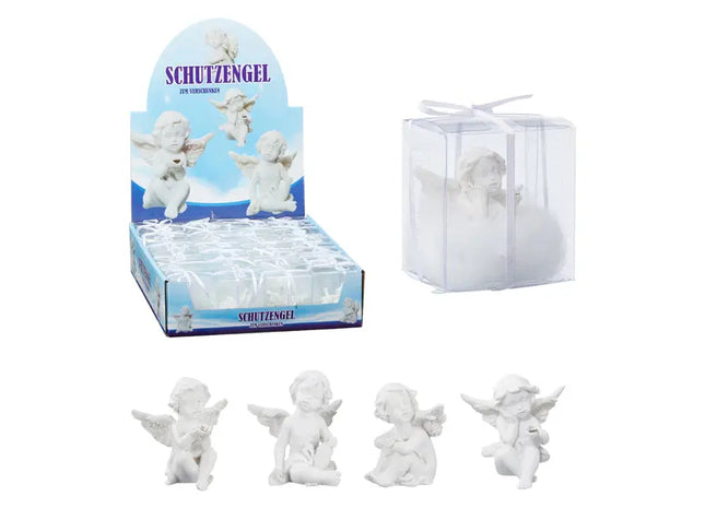 Engelwächter, Elfenbein, 4 pro Set, Ca. 4cm Höhe, 24 Stück im Präsentationskasten TK Gruppe® Grosshandel 