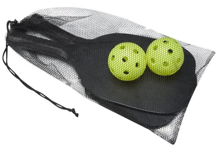 Enrique Paddelballset im Netzbeutel Schwarz, Ideal für Strand & Freizeit TK Gruppe® Grosshandel 