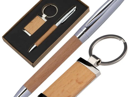 Enschede Geschenkset aus Metall und Holz in Braun: Elegantes Schreibzubehör TK Gruppe® Grosshandel 