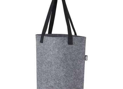 Entdecken Sie die Felta Tragetasche aus GRS-recyceltem Filz mit breitem Boden 12L – mittelgrau, stilvoll und robust TK Gruppe® Grosshandel 