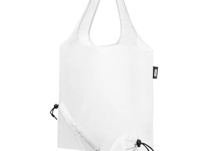Entdecken Sie die Sabia faltbare RPET Tragetasche 7L – weiß, nachhaltig und platzsparend TK Gruppe® Grosshandel 
