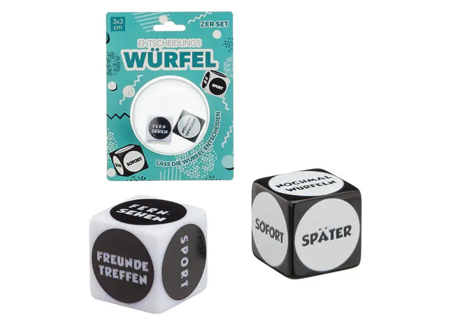Entscheidungswürfel, 2er-Set, Kompakte 3x3cm - Spiel und Spaß TK Gruppe® Grosshandel 
