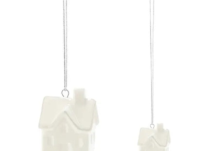 Entzückendes Mini-Häuschen in Weiß zum Aufhängen, Dekoratives Element TK Gruppe® Grosshandel 