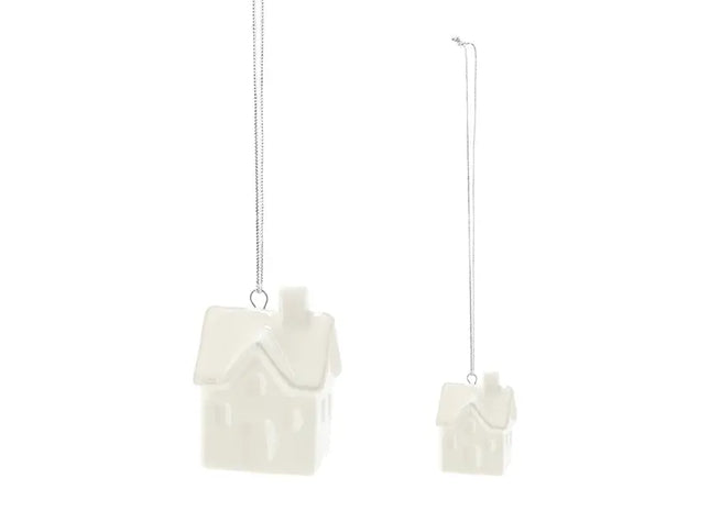 Entzückendes Mini-Häuschen in Weiß zum Aufhängen, Dekoratives Element TK Gruppe® Grosshandel 