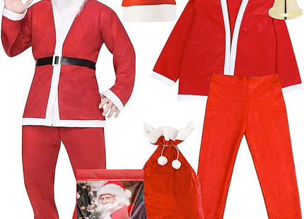 6 in 1 Nikolauskostüm - Weihnachtsmannkostüm - Santa Costume - für Weihnachten - Kostüm für Nikolaus - Weihnachtsmann - Santa Claus - Herren / Erwachs TK Gruppe® Grosshandel 