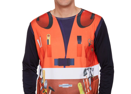 Erwachsene Bauarbeiter Kostüm-Shirt, Dress-Up, Verkleidung TK Gruppe® Grosshandel 