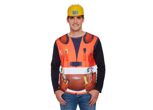 Erwachsene Bauarbeiter Kostüm-Shirt, Dress-Up, Verkleidung TK Gruppe® Grosshandel 