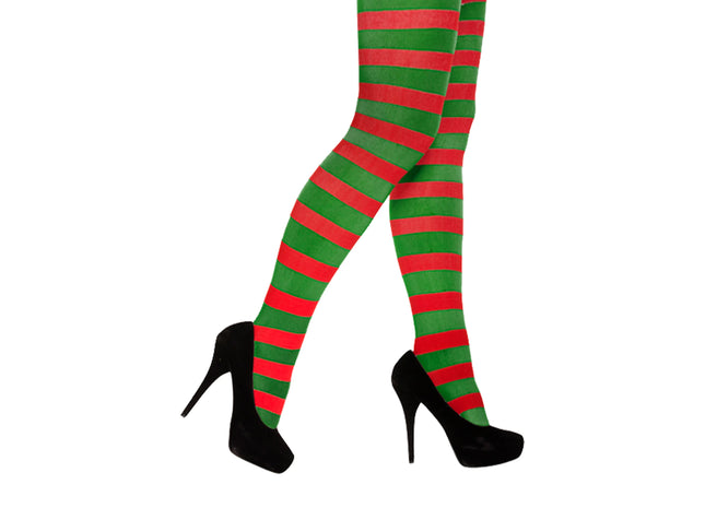 Erwachsenenhose Strumpf Rot & Grün - Karneval & Weihnachtskostüm Zubehör TK Gruppe® Grosshandel 