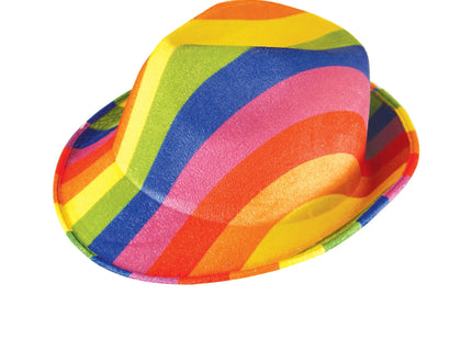 Erwachsener Gangsterhut Stolz - Bunter gestreifter Fedora für Festivals & Kostümpartys TK Gruppe® Grosshandel 