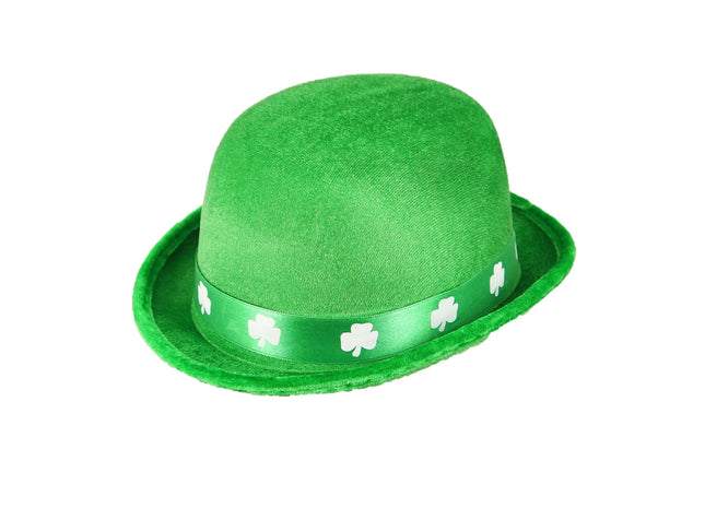 Erwachsener Irish Bowler Hut Mit Shamrock Band - Filzhut Für St. Patrick'S Day, Grün TK Gruppe® Grosshandel 