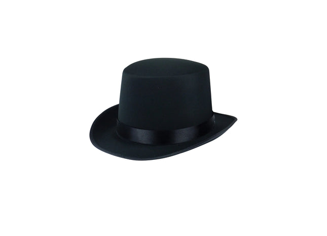 Erwachsener Schwarzer Satin Zylinderhut - Eleganter Hut Für Formelle Anlässe & Kostüme TK Gruppe® Grosshandel 