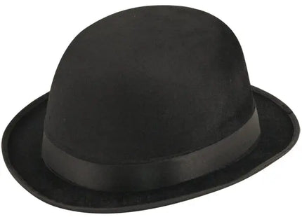 Erwachsener Schwarzer Velour Bowler Hut - Klassischer Derby-Hut Für Kostüme & Formelle Anlässe TK Gruppe® Grosshandel 