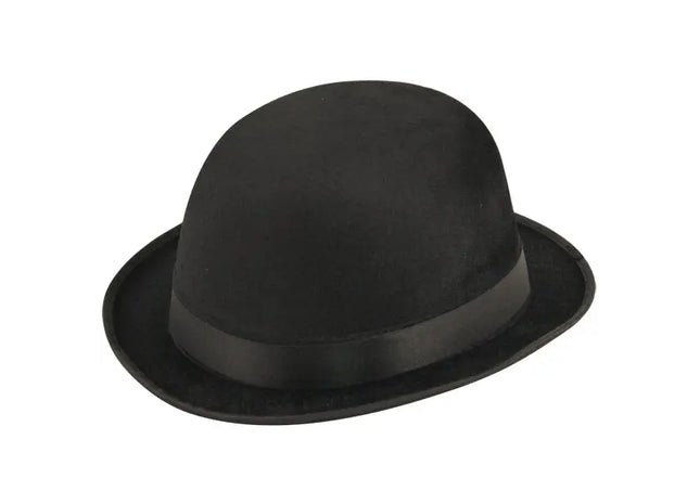 Erwachsener Schwarzer Velour Bowler Hut - Klassischer Derby-Hut Für Kostüme & Formelle Anlässe TK Gruppe® Grosshandel 