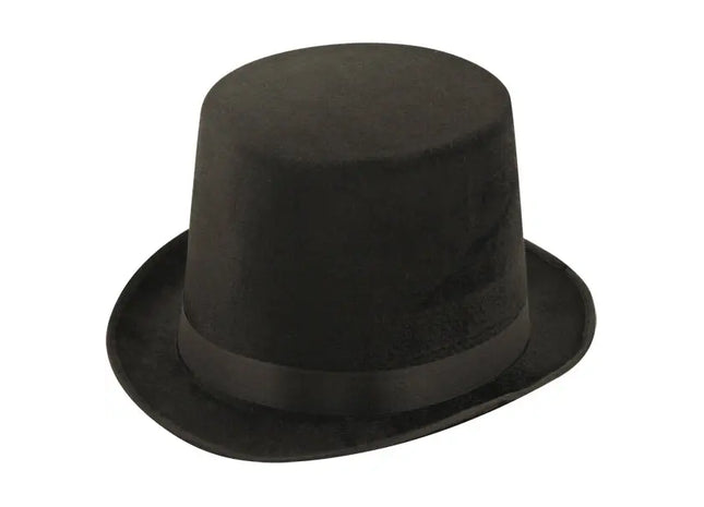 Erwachsener Schwarzer Velours Lincoln Hut - Klassischer Zylinder Für Historisches Kostüm TK Gruppe® Grosshandel 