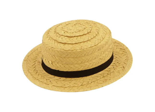 Erwachsener Strohhut Boater - Klassischer Flacher Sonnenhut Für Sommer & Outdoor TK Gruppe® Grosshandel 