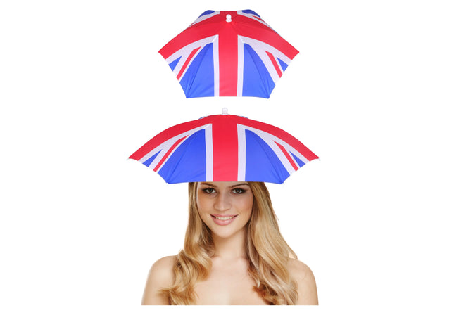 Erwachsener Union Jack Regenschirmhut | Regen- und Sonnenschutzhut mit britischer Flagge TK Gruppe® Grosshandel 