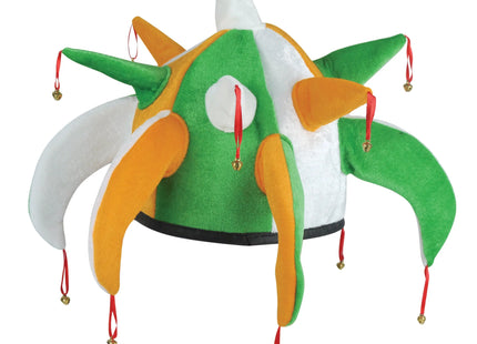 Erwachsener irischer dreifarbiger Narrenhut mit Glöckchen | St. Patrick's Day Partyhut TK Gruppe® Grosshandel 
