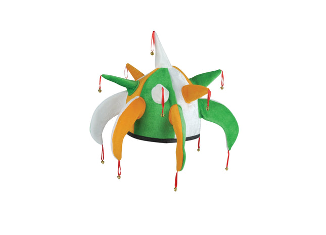 Erwachsener irischer dreifarbiger Narrenhut mit Glöckchen | St. Patrick's Day Partyhut TK Gruppe® Grosshandel 