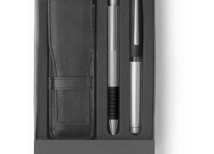 Essentio Metall Schreibset - Kugelschreiber & Tintenroller, Silber, Edel TK Gruppe® Grosshandel 