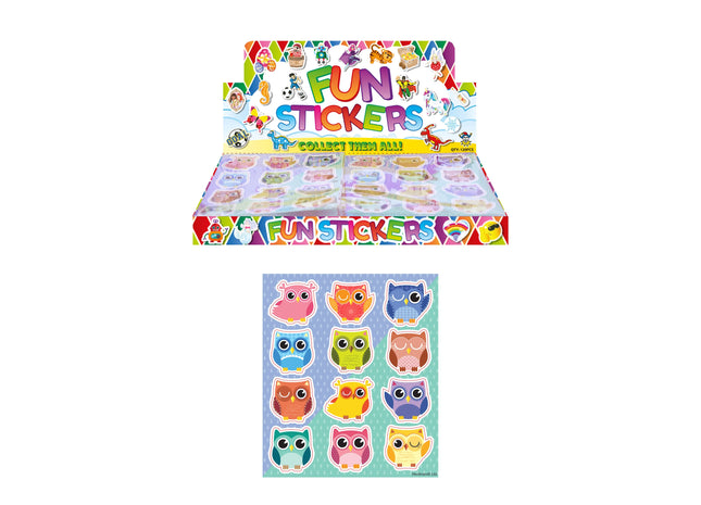 Eulen Sticker Set, 12 Stück, 10x11,5 cm, Tieraufkleber für Scrapbooking & Deko TK Gruppe® Grosshandel 