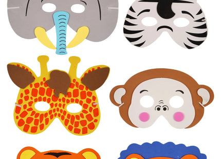 Eva-Dashing Masken-Set, 6 verschiedene Designs – Tiermasken für Kinder, Party & Karneval TK Gruppe® Grosshandel 