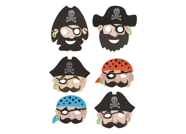 Eva Piratenmaske für Kinder, 6 verschiedene Designs - Karneval & Fasching Verkleidung TK Gruppe® Grosshandel 