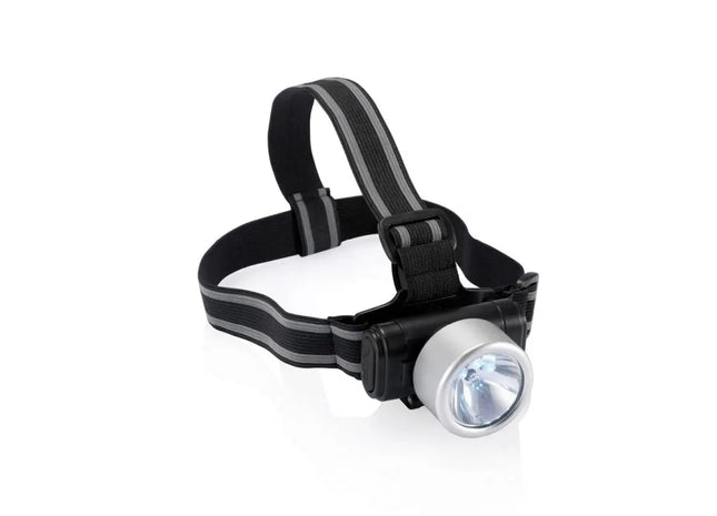 Everest LED-Stirnlampe in Silber-Schwarz – Robuste Outdoor-Beleuchtung TK Gruppe® Grosshandel 