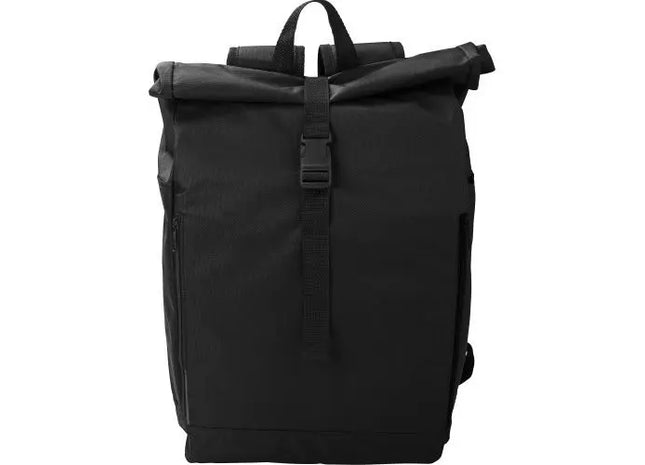 Evie Rolltop Rucksack aus rPET-Polyester 600D in Schwarz – Sicher und Trendig TK Gruppe® Grosshandel 
