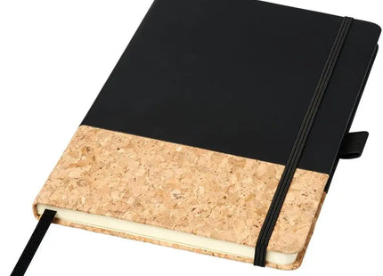 Evora A5 Notizbuch in Schwarz, Thermo PU & Kork, elegant & praktisch TK Gruppe® Grosshandel 