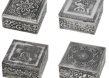 Exklusive Shiva Schmuckkästchen, Silber, 8x8 cm TK Gruppe® Grosshandel 
