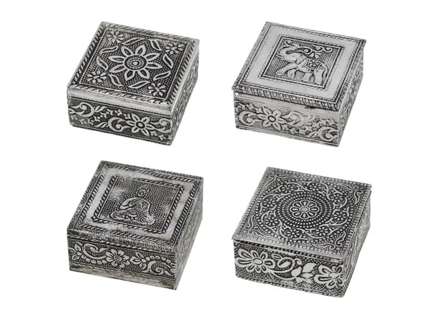 Exklusive Shiva Schmuckkästchen, Silber, 8x8 cm TK Gruppe® Grosshandel 