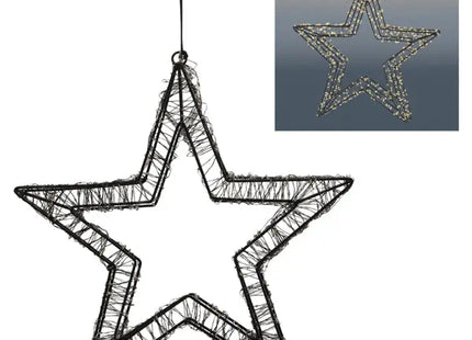 Exklusiver 3D LED-Stern für Außen, schwarz, 1200 LEDs, Ø 56cm TK Gruppe® Grosshandel 