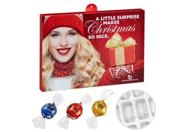 Exklusiver Präsent-Adventskalender mit Lindt Lindor Kugel Mix inkl. Personalisierung TK Gruppe® Grosshandel 