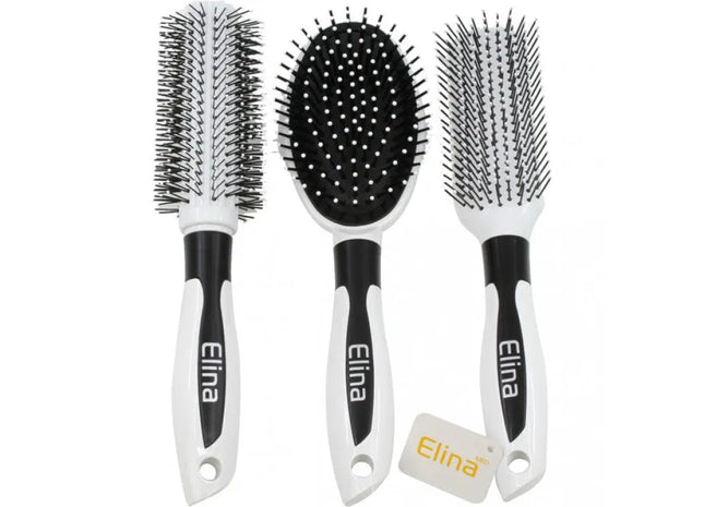 Exklusives Haarbürsten-Set, Weiß, 3 Varianten, 23cm – Für Stilvolles Frisieren TK Gruppe® Grosshandel 