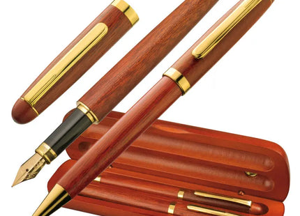 Exklusives Holz-Schreibset Oxford – Hochwertiges Set in Braun für stilvolles Schreiben TK Gruppe® Grosshandel 