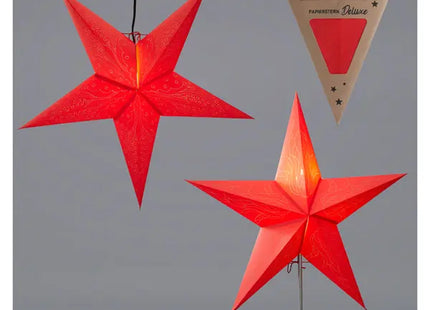 Exklusives Papierstern-Duo, Rot, 2 pro Set, Ca. 60cm Durchmesser - Festliche Dekoration für elegante Atmosphäre TK Gruppe® Grosshandel 