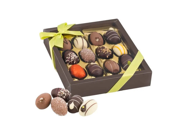 Exquisite Auswahl von 12 handgefertigten Schokoladen-Ostereiern - Ideales Geschenk für Ostern TK Gruppe® Grosshandel 