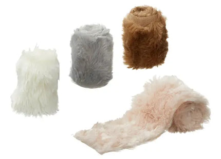 Exquisite Kunstfell-Dekobänder, 4er Set - Edle Zierstreifen 7cm x 100cm TK Gruppe® Grosshandel 