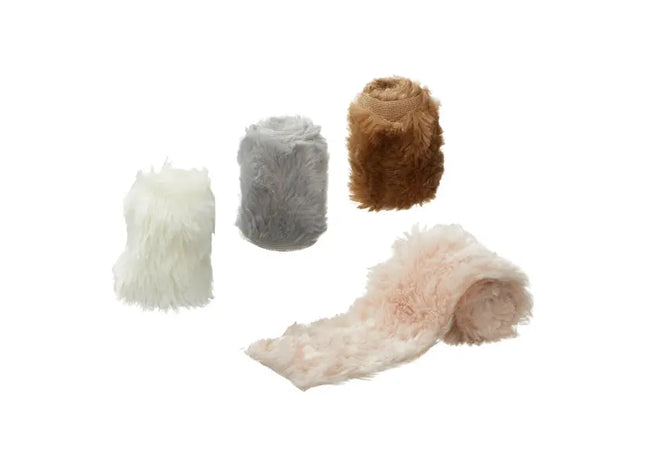 Exquisite Kunstfell-Dekobänder, 4er Set - Edle Zierstreifen 7cm x 100cm TK Gruppe® Grosshandel 