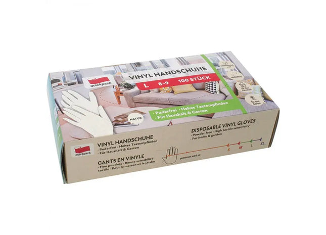 Extra Dünne Vinyl Einweghandschuhe, Größe L, 100er-Pack - Flexibler Leichtschutz TK Gruppe® Grosshandel 