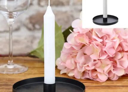 Extra Großer Runder Kerzenhalter in Schwarz Matt, Durchmesser 14 cm TK Gruppe® Grosshandel 