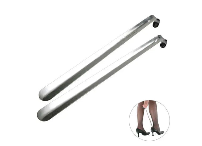 Extra langer Schuhlöffel aus Edelstahl - Silberfarben - Leichtes Anziehen von Schuhen ohne Bücken TK Gruppe® Grosshandel 