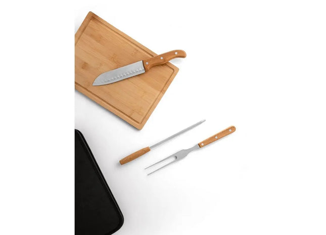 FLARE 5-tlg. Premium Grillbesteck aus Holz und Edelstahl - Schwarz TK Gruppe® Grosshandel 