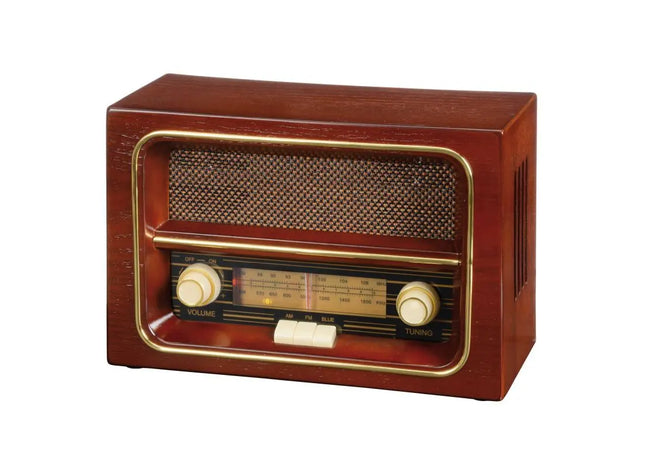 AM/FM-Empfänger RECEIVER in Braun - Klassisches Radiodesign TK Gruppe® Grosshandel 