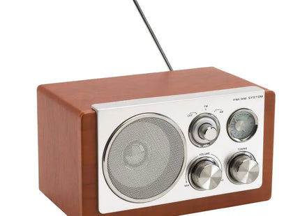 Retro AM/FM-Radio CLASSIC in Braun und Silber - Stilvolles Audioerlebnis TK Gruppe® Grosshandel 