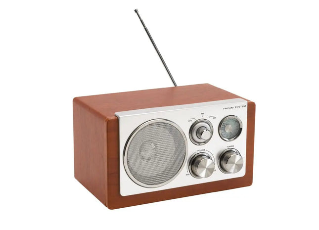 Retro AM/FM-Radio CLASSIC in Braun und Silber - Stilvolles Audioerlebnis TK Gruppe® Grosshandel 